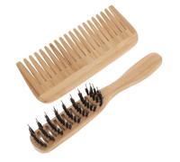 DONFAMDS 2piezas Peines De Bambú Cerda Natural Peine Desenredante De Dientes Anchos Herramienta De Estilo Versátil Para Uso Profesional y Doméstico Para Cabello Rizado y Grueso