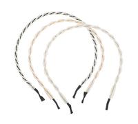 DONFAMDS 3piezas Diadema Trenzada de Metal Estrecha Perlas Artificiales para Mujer para Diferentes Peinados y Eventos Incluye Diademas