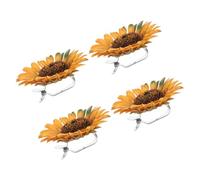 DONFAMDS 4 Piezas Abrazaderas Flor de Girasol Clips Decorativos para Perforación Soporte Multifuncional para Hogar y Oficina