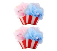 DONFAMDS 4 Piezas Bola De Baño Viajar Mini Loofah Bola De Malla De Ducha Esponja Vegetal Exfoliante Esponja De Baño De Dibujos Animados Vegetal Pequeña Mini Lufa Educación Física