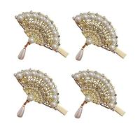 DONFAMDS 4 Piezas Pasadores de Pelo Vintage con Perlas y Diseño de Abanico Accesorios Elegantes para Mujeres Perfectos para Bodas y