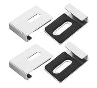 DONFAMDS 4 Piezas Soportes y Superficie Pulida para Espejos de Pared de Acero Inoxidable 304 Clips Resistentes para Montaje Seguro en Baño o Sala
