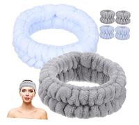 DONFAMDS 6piezas Diademas y Muñequeras Para Cuidado Facial Diademas Ajustables y Muñequeras Para Lavado De Cara Maquillaje y Actividades Deportivas