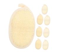 DONFAMDS 8 Piezas Pads Exfoliantes de Loofah Natural para Baño y Cuidado Almohadillas Ovaladas para Limpieza Profunda y Exfoliación Corporal