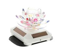 DONFAMDS Adorno de Loto Giratorio para Coche Carga Solar y Aromaterapia, Material Cristal y Plástico, Decoración Elegante y Creativa para Interior de Automóvil Estilo Varios estilos