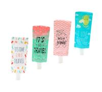 DONFAMDS Bolsas De Viaje De Plástico Vacías y Comprimibles 4 Piezas 100ml Para Loción Champú Acondicionador Reutilizables Portátil Diseño Plegable Para Cuidado Personal