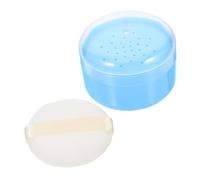 DONFAMDS Caja de Talco para Bebés Portátil con Borla, Diseño Práctico en Plástico y Algodón, para Uso Diario en Casa y Aplicación Fácil del Polvo