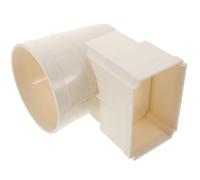 DONFAMDS Codo para Bajante de Lluvia Cuadrado Pvc 110x73x110 Mm Bloque Antisalpicaduras Blanco para Canalón, Protección de Jardín y Drenaje en Villas