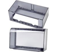 DONFAMDS Cubierta Protectora para Enchufes de Pared de Plástico Transparente Negro Doble Posición Tipo 86 Caja Antisalpicaduras para Uso en Cocina Balcón y Baño 2 Piezas