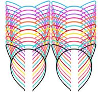 DONFAMDS Diadema Gato de Plástico, 24 Piezas Reutilizables para Cosplay y Juegos de Rol, Accesorio Cabello para Mujeres y Adolescentes