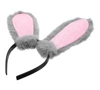 DONFAMDS Diadema Orejas de Conejo de Peluche Gris Ligera y Cómoda para Cosplay y Fiesta de Pascua Accesorio Decorativo para Cabello Femenino Tocado Suave y Transpirable