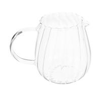 DONFAMDS Distribuidor de Té de Vidrio Transparente 1 Taza, Taza de Leche para Oficina y Hogar, Vaso para Beber Diseño a Rayas, Adecuado para Servir Té, Leche y Agua en Reuniones