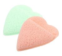 DONFAMDS Esponjas Faciales de 2 Unidades Naranja y Verde para Limpieza y Exfoliación del Rostro Esponjas de Maquillaje Portátiles Herramienta de Limpieza Facial para Uso Diario
