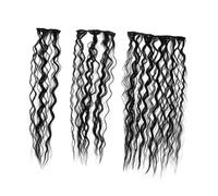 DONFAMDS Extensiones De Clip Sintéticas De Cabello Rizado Para Mujeres Postizo Natural Para Cabello Fino Uso Diario y Eventos Color Negro