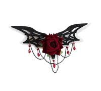 DONFAMDS Gothic Bat Hair Clips with Tassels for Women Romantic Valentine's Day Photo Props and Party Accessories Unique Headdress for Costumes