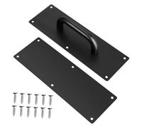 DONFAMDS Manija de Puerta Comercial Inoxidable Puertas de Paso y Cortafuegos Accesorio de Tira de Empujar Con Tornillos Color Negro Resistente y Duradero