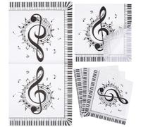 DONFAMDS Servilletas Desechables Cuadradas 40 Unidades Diseño de Notas Musicales Vintage, Papel Resistente para Fiestas Musicales y Decoración Temática, Suministros para Eventos