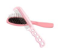 DONFAMDS Set De Cuidado Para Pelucas 2 Piezas Peine De Acero Pequeño y Cepillo Rosa Para Cabello Alisador Desenredante Mujer Uso Profesional
