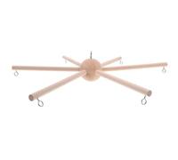 DONFAMDS Soporte Móvil de Madera de 6 Patas para Habitación Infantil, Marco Redondo DIY para Móvil de Cuna, Accesorio Colgante para Carillón de Viento y Decoración de Guardería