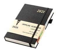 Donfulfip Agenda 2026 A5 un día por página, planificador anual completo de página al día, agenda académica 2026 de enero a diciembre, planificador diario y mensual con lazo para bolígrafo, pestañas