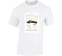 DONG-XIANG 1950 Riley 2.5 LiSaloon Roadster Drophead Tshirt Various Sizes T-Shirt White M