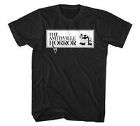 DONG-XIANG Amityville Horror Movie Logo Men's T Shirt Haunted House 112 Ocean Avenue Thrill T-Shirt Black XL