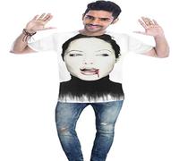 DONG-XIANG Angelina Jolie Blood Dripping Photo Unisex T Shirt T-Shirt White S