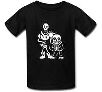 DONG-XIANG Boys and Girls Undertale Sans and Papyrus T-Shirts Black T-Shirt Black 3XL