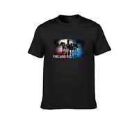 DONG-XIANG Chicago PD Thin Prom Design Super Soft Dance T-Shirt Black XXL