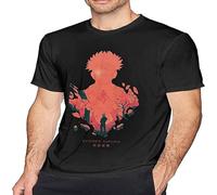 DONG-XIANG Jujutsu-Kaisen T Shirt Men's Leisure Cotton O-Neck Short Sleeves Tops T-Shirt Black M