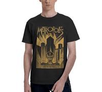DONG-XIANG Metropolis, Fritz Lang, 1926 - Vintage Movie Poster, b&w T-Shirt Mens Clothing Fitted t Shirts for Men T-Shirt Black L