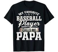 DONG-XIANG Short Sleeve?My Favorite Baseball Player Calls Me Papa T-Shirt Shirt Top Sweatshirt T-Shirt Black XXL