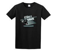 DONG-XIANG Street Hawk Inspired - Retro 80S TV Tele Show Motor Bike T-Shirt Black L