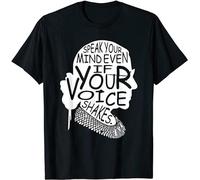 DONG-XIANG Vintage Speak Your Mind Even If Your Voice Shakes T-Shirt T-Shirt Black M