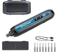 DongCheng Mini destornillador inalámbrico, 4 V, batería de iones de litio de 2000 mAh, 3 par de giro, máx. 5 Nm, luz LED, 8 piezas, puntas de acero S2, ideal para bricolaje y reparaciones