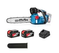 DongCheng Motosierra bateria 20V, Brushless 900W, 25cm de corte, 2×4Ah