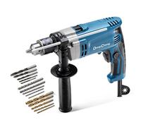 DongCheng - Taladro de percusión (710 W, 13 mm, taladro de percusión, 45,000 IPM, 3000 RPM con 15 coronas de perforación para metal, madera y hormigón