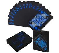 Dongcill Cartas Poker de Plástico Impermeables,Cartas Poker de Plástico,Azul y Negro,Baraja Poker Plastico,Cartaspoker para Tarot, Blackjack, Texas, Canasta y Bridge, Baraja Española