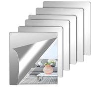 DONGDA 6 Piezas Espejos Adhesivos Pared, Acrílico 20 x 20cm Espejos Pared Flexibles Espejo Adhesivo Pegatina para Decoración Baño (6 Piezas)