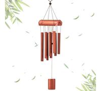 DONGDA 8 Tubos Carillón de Viento Bambú, Hecho a Mano Bambú Campanas de Viento para Interior y Exterior, Campanillas de Viento Campanas Viento Madera Carrillones para Hogar Jardín Patio