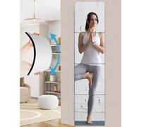 DONGDA Espejo Adhesivo de Pared Acrílico de Cuerpo Completo, Grande y Largo Sin Marco, Flexible Pegatina para Decoración del Hogar y Baño (30x30cm, 4 Piezas)