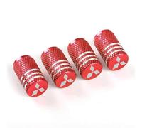 DONGDONG 4 Piezas Tapones de Válvula de Coche para Mitsubishi Lancer Evolution 2008-2015, Tapas Antipolvo para Ruedas de Coche Válvulas de Neumáticos Coche,Red