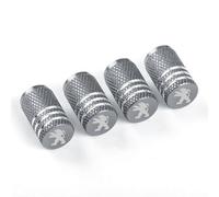 DONGDONG 4 Piezas Tapones de Válvula de Coche para Peugeot 206+ 2009-2013, Tapas Antipolvo para Ruedas de Coche Válvulas de Neumáticos Coche,Grey