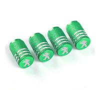 DONGDONG 4 Piezas Tapones de Válvula de Coche para Peugeot RCZ 2010-2013 2013-2015, Tapas Antipolvo para Ruedas de Coche Válvulas de Neumáticos Coche,Green