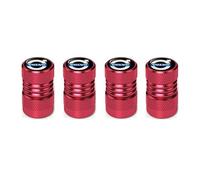 DONGDONG 4 Piezas Tapones de Válvula de Coche para Volvo V90 2018-2021, Tapas Antipolvo para Ruedas de Coche Válvulas de Neumáticos Coche,Red