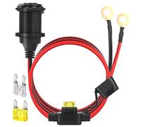 Dongge 12V / 24V DC Toma de mechero fija, Impermeable Marine Grade Enchufe del Encendedor de Cigarrillos Outlet，Cable alargador de 1.2m 14AWG 20A,Coche, Motocicleta, Barco