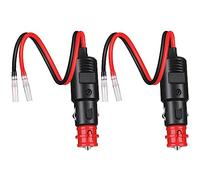 Dongge Enchufe universal de seguridad de estilo europeo con plomo redondo terminales de conexión de cable con cubierta aislada, 6 - 24 V, cómodo cableado, fuente de alimentación DIY para coche y moto,