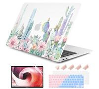 Dongke Funda rígida para MacBook Air de 13 pulgadas 2020 2019 2018 Modelo de lanzamiento: A2179/A1932 de goma esmerilada mate para MacBook Air 13 con pantalla Retina y Touch ID, diseño de cactus de acuarela