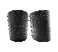 DONGKER 1 par de protectores de brazo en relieve, protectores de brazo ajustables de cuero nórdico vikingo para hombres y mujeres