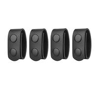 DONGKER 4 protectores de cinturón, de piel sintética, con broches dobles para cinturón táctico de 2 a 2¼ pulgadas, Negro, 7.6*1.1“